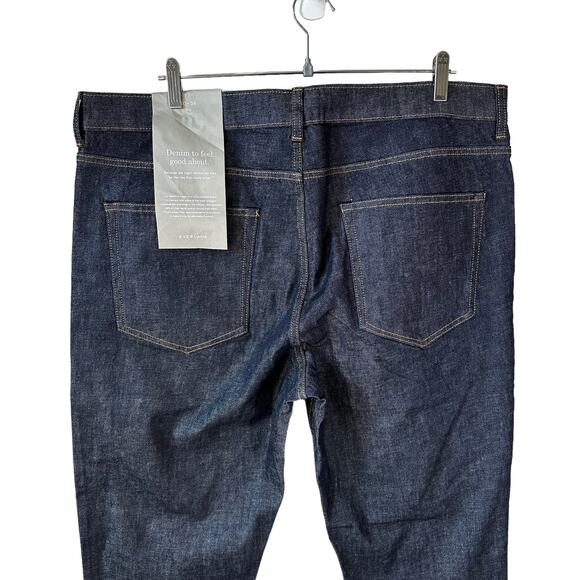 NWT Everlane Men's Slim Jeans Denim Dark Wash 40x34 Minimalist Classic Casual - Picture 5 of 11